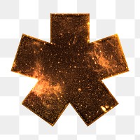 Asterisk symbol png galaxy effect brown sign