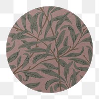 Png willow bough round sticker remix from artwork by William Morris