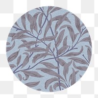 Png llow bough round sticker remix from artwork by William Morris