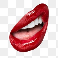 Png red lips attitude expression sticker