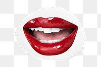 PNG kissable red lips sneering attitude design element