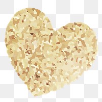 Gold heart png sticker, transparent background