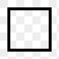 Black square png frame, transparent background