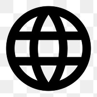 Action icon png, Language symbol, globe shape, round style
