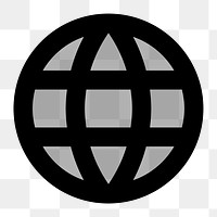 PNG Action icon, Language symbol, globe shape, two tone style