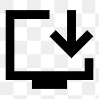 Install Desktop png symbol, action icon, sharp style, transparent background