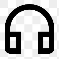 PNG Headphones, hardware icon, outlined style, transparent background