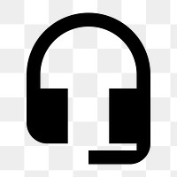 Headset Mic PNG hardware icon, filled style, transparent background