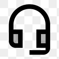 Headset Mic PNG hardware icon, two tone style on transparent background