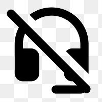Headset Off PNG, hardware icon, round style, transparent background