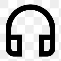 Headset PNG, hardware icon, outlined style, transparent background