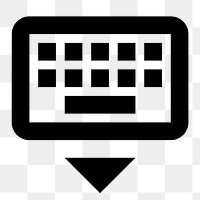 Keyboard Hide PNG, hardware icon, outlined style, transparent background