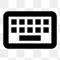 Keyboard, PNG hardware icon, outlined style, transparent background