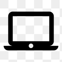 Laptop Mac PNG, hardware icon,  filled style, transparent background