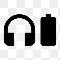 PNG Headphones Battery, hardware icon, filled style, transparent background