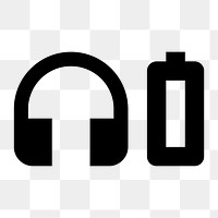 PNG Headphones Battery, hardware icon, outlined style, transparent background