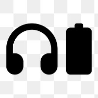 PNG Headphones Battery icon, round style, transparent background