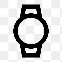 Watch PNG, hardware icon, outlined style, transparent background