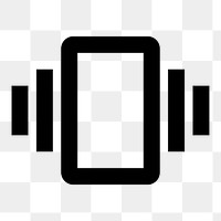 Vibration PNG, notification icon, outlined style, transparent background