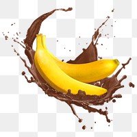 Banana splash png clipart, chocolate milk, creative fruit