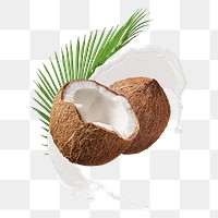 Coconut milk png splash clipart, fruit abstract graphic