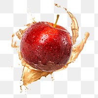 Apple juice png splash clipart, creative fruit drink