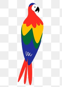 Macaw parrot bird png sticker, aesthetic tropical collage element on transparent background