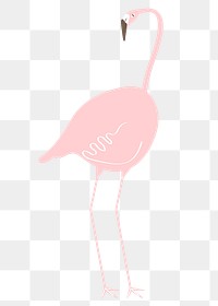 Pink flamingo png sticker, aesthetic tropical collage element on transparent background