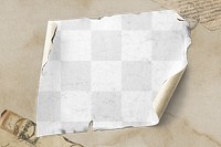 PNG burnt vintage paper mockup, Kraft paper for collage graphic, transparent background