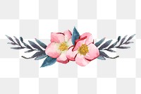 Blooming hellbore png flower border, winter watercolor sticker on transparent background