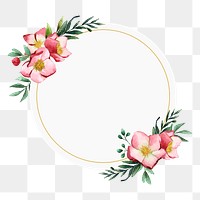 Watercolor flower png shape sticker, aesthetic illustration on transparent background