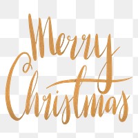 Marry Christmas png greeting sticker, festive typography on transparent background