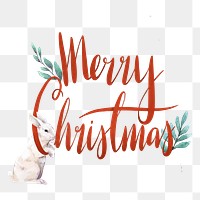 Marry Christmas png greeting sticker, festive typography on transparent background