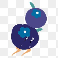 Blueberry png cartoon sticker, fruit illustration on transparent background