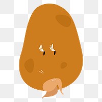 Potato png sticker, vegetable cartoon illustration on transparent background