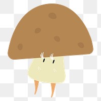 Mushroom png vegetable sticker, cartoon on transparent background