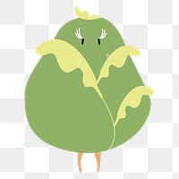 Cute cabbage png sticker, vegetable cartoon on transparent background