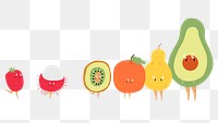 Cute fruit png sticker, healthy food cartoon on transparent background