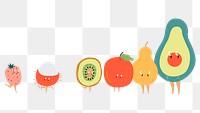 Cute fruit png sticker, healthy food cartoon on transparent background
