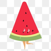 Cartoon watermelon png sticker, summer fruit on transparent background