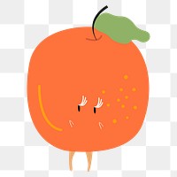Orange fruit png sticker, healthy food cartoon illustration on transparent background