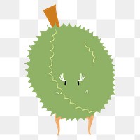 Durian png sticker, exotic fruit cartoon on transparent background