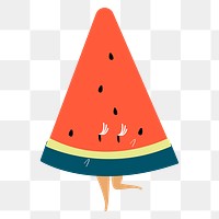 Cartoon watermelon png sticker, summer fruit on transparent background