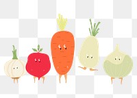 Healthy ingredients png sticker, vegetables illustration on transparent background