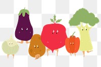 Superfood vegetables png clipart, cartoon illustration on transparent background