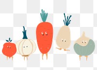 Healthy ingredients png sticker, vegetables illustration on transparent background