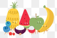 Superfood fruit png clipart, colorful food character illustration on transparent background
