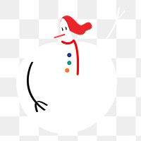 Christmas snowman png collage element, festive illustration on transparent background