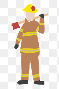 Firefighter worker png clipart, emergency service, job illustration