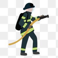 Firefighter worker png clipart, emergency service, job illustration